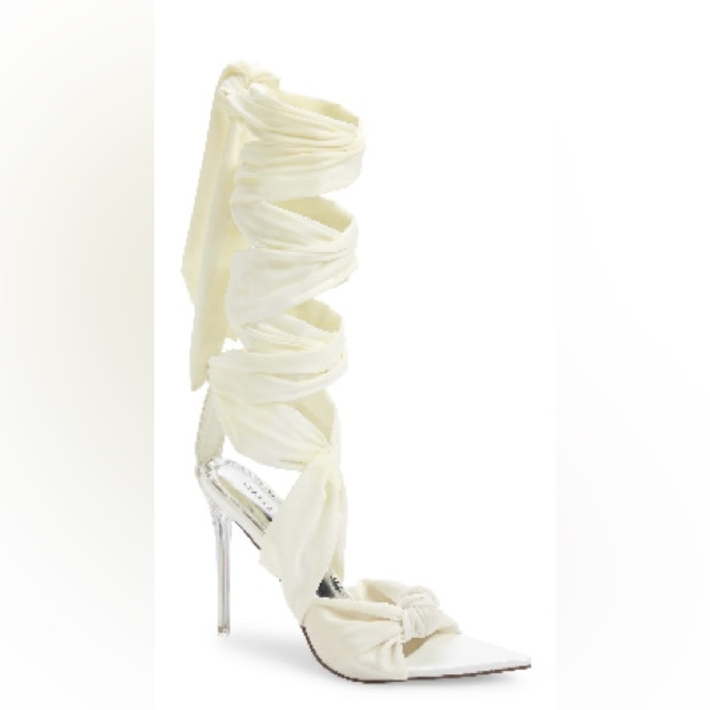 Azalea Wang Ankle Wrap Heels, Timmi-White